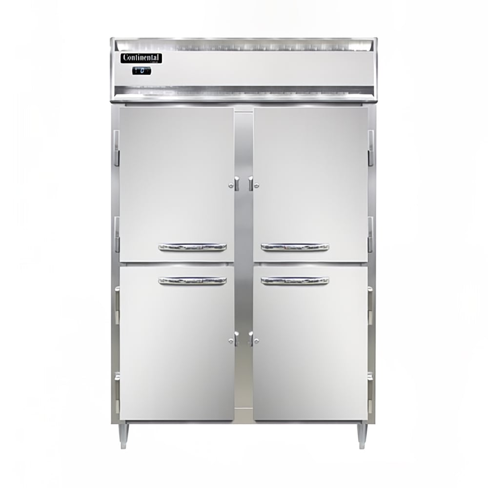 Continental D2FNHD 52" Designer Line Two Section Reach In Freezer, (4) Left/Right Hinge Solid Doors, 115v