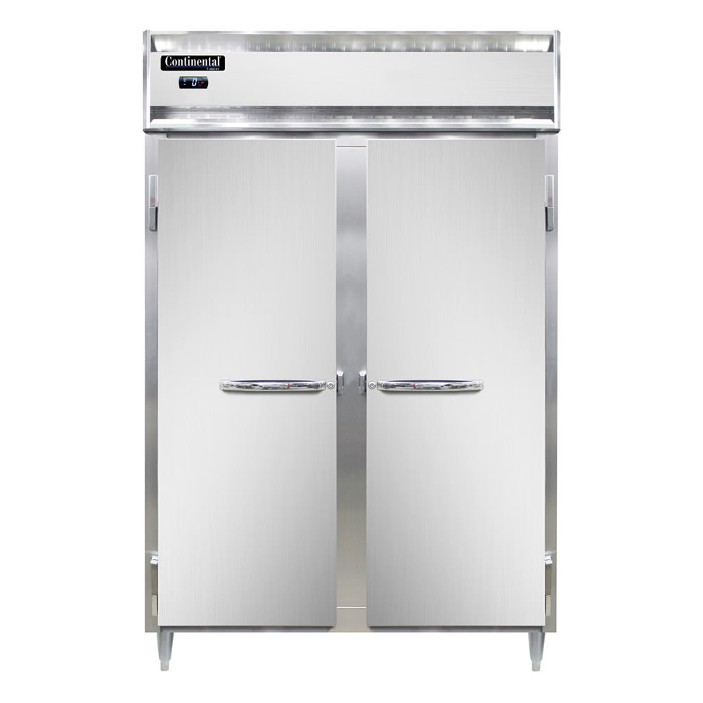 Continental D2FNSS 52" Designer Line Two Section Reach In Freezer, (2) Left/Right Hinge Solid Doors, 115v