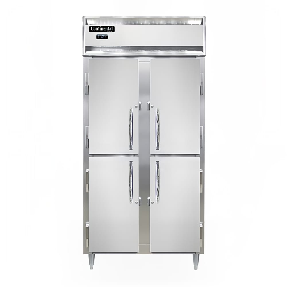 Continental D2FSENHD 36 1/4" Designer Slim Line Two Section Reach In Freezer, (4) Left/Right Hinge Solid Doors, 115v