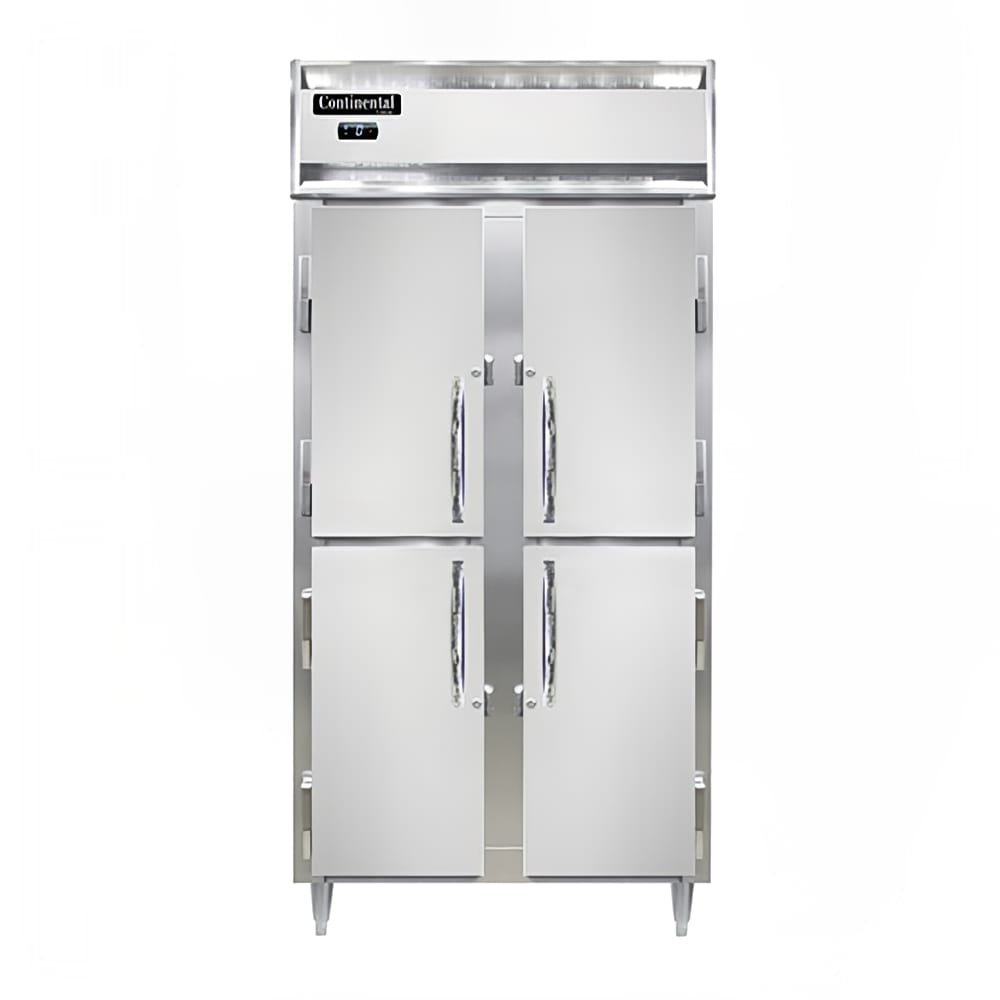 Continental D2FSENSAHD 36 1/4" Designer Slim Line Two Section Reach In Freezer, (4) Left/Right Hinge Solid Doors, 115v