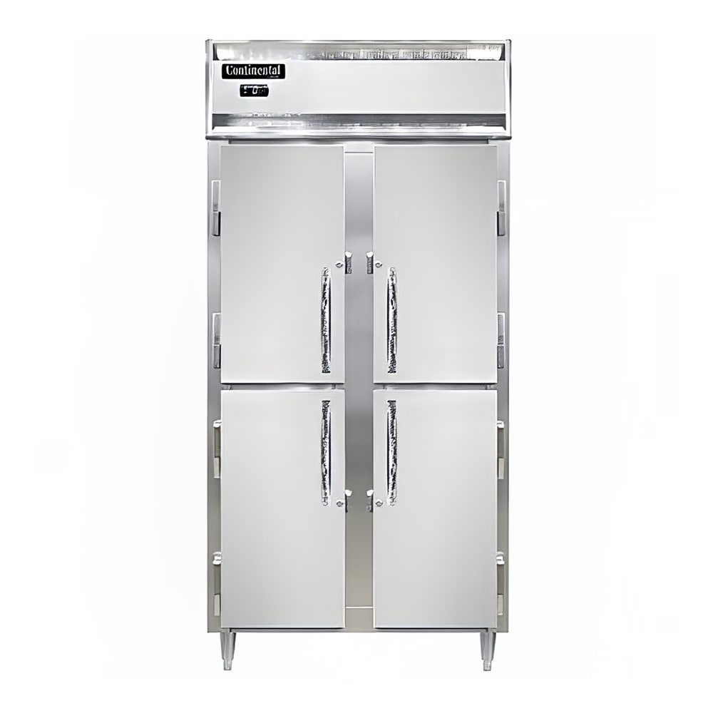 Continental D2FSENSSHD 36 1/4" Designer Slim Line Two Section Reach In Freezer, (4) Left/Right Hinge Solid Doors, 115v