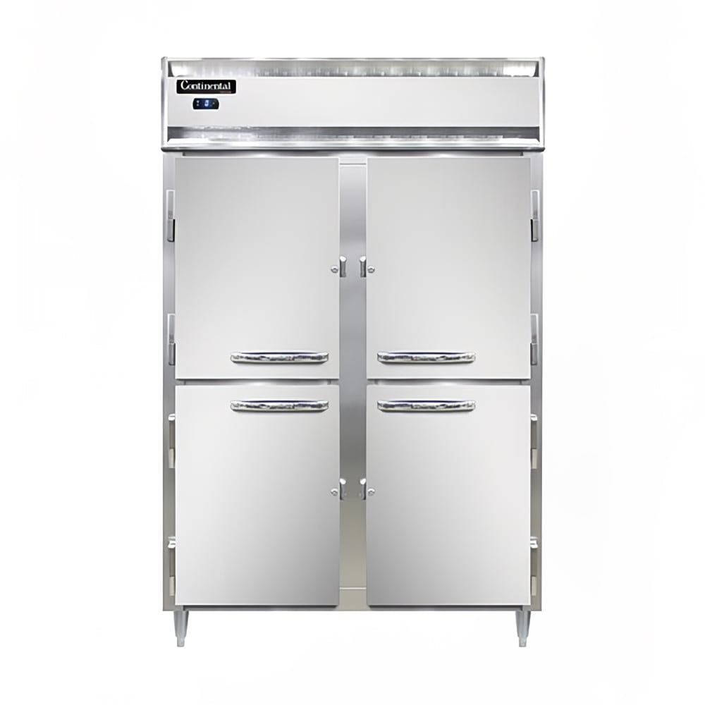 Continental D2FSNSSHD 52" Designer Line Two Section Reach In Freezer, (4) Left/Right Hinge Solid Doors, 115v