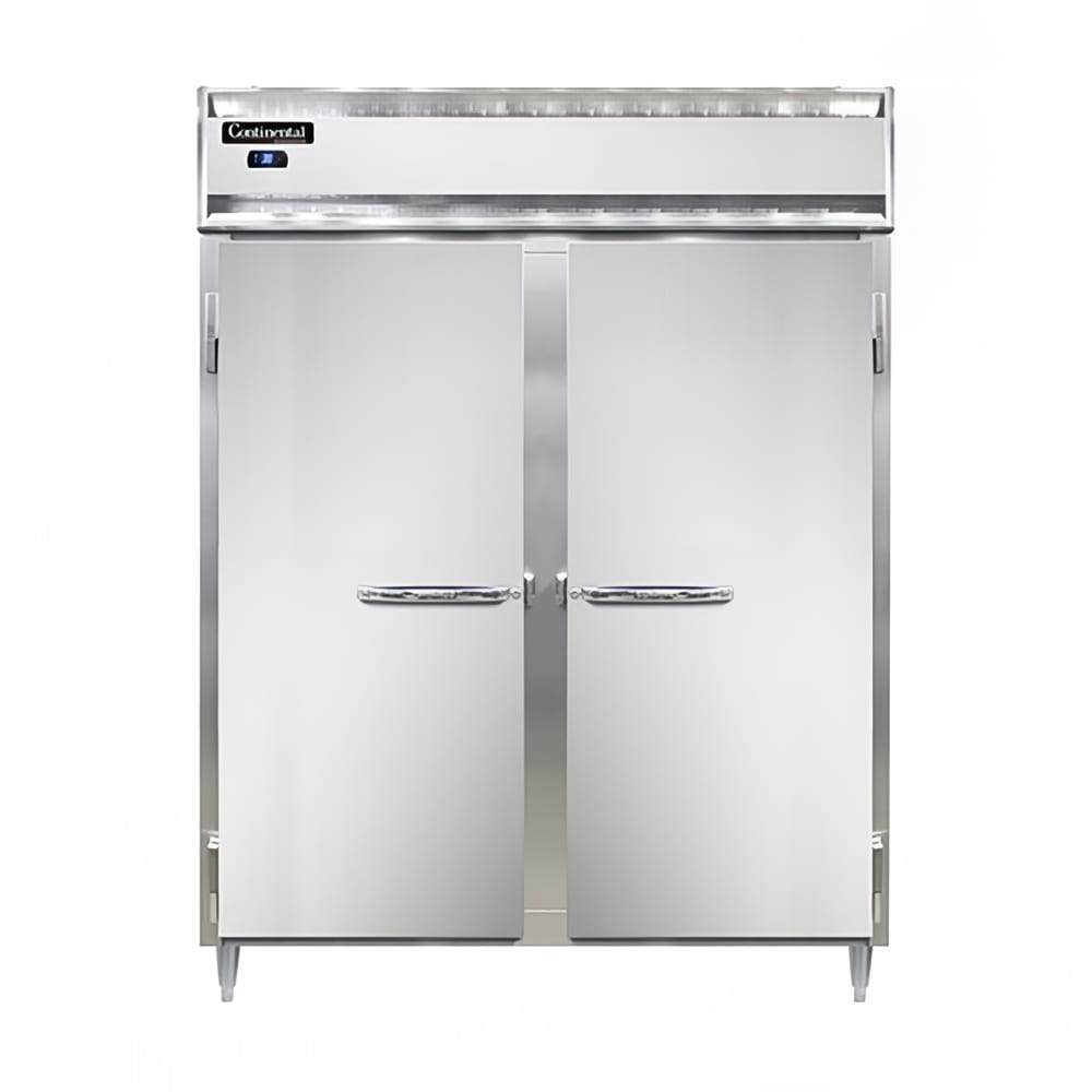Continental D2RESNSA 57" Two Section Reach In Refrigerator, (2) Left/Right Hinge Solid Doors, Top Compressor, 115v