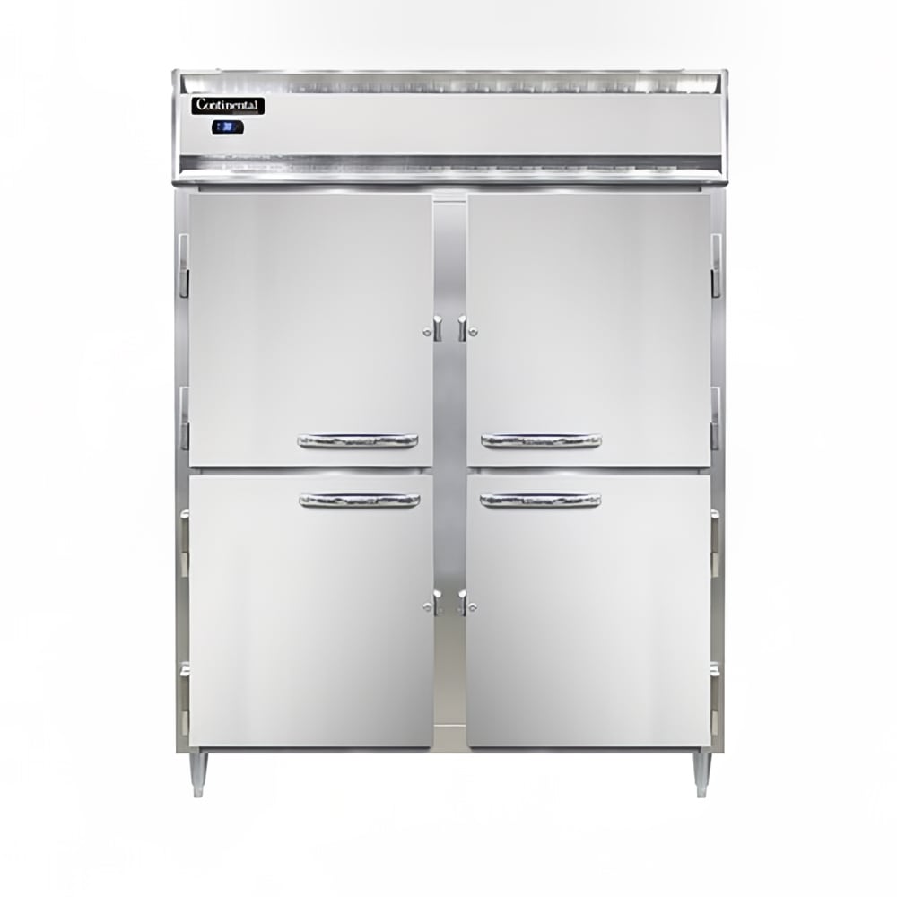 Continental D2RESNSAHD 57" Two Section Reach In Refrigerator, (4) Left/Right Hinge Solid Doors, Top Compressor, 115v