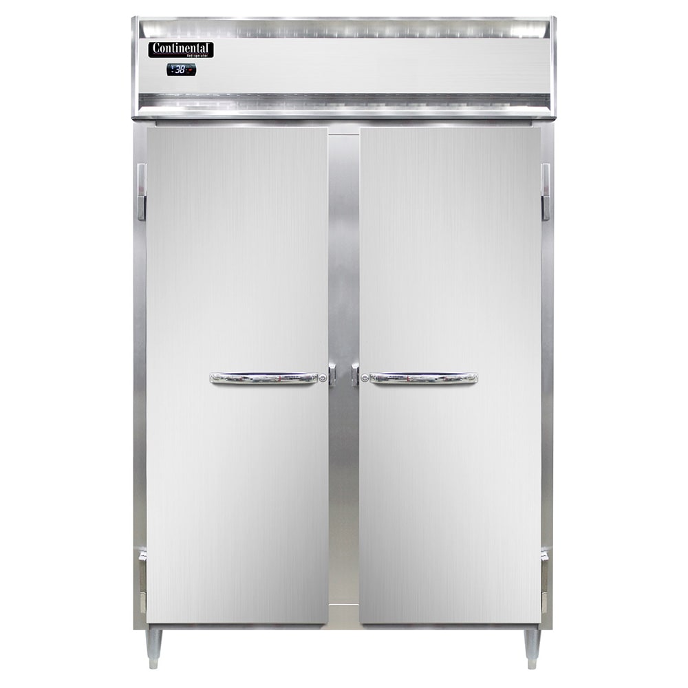 Continental D2RN 52" Two Section Reach In Refrigerator, (2) Left/Right Hinge Solid Doors, 115v