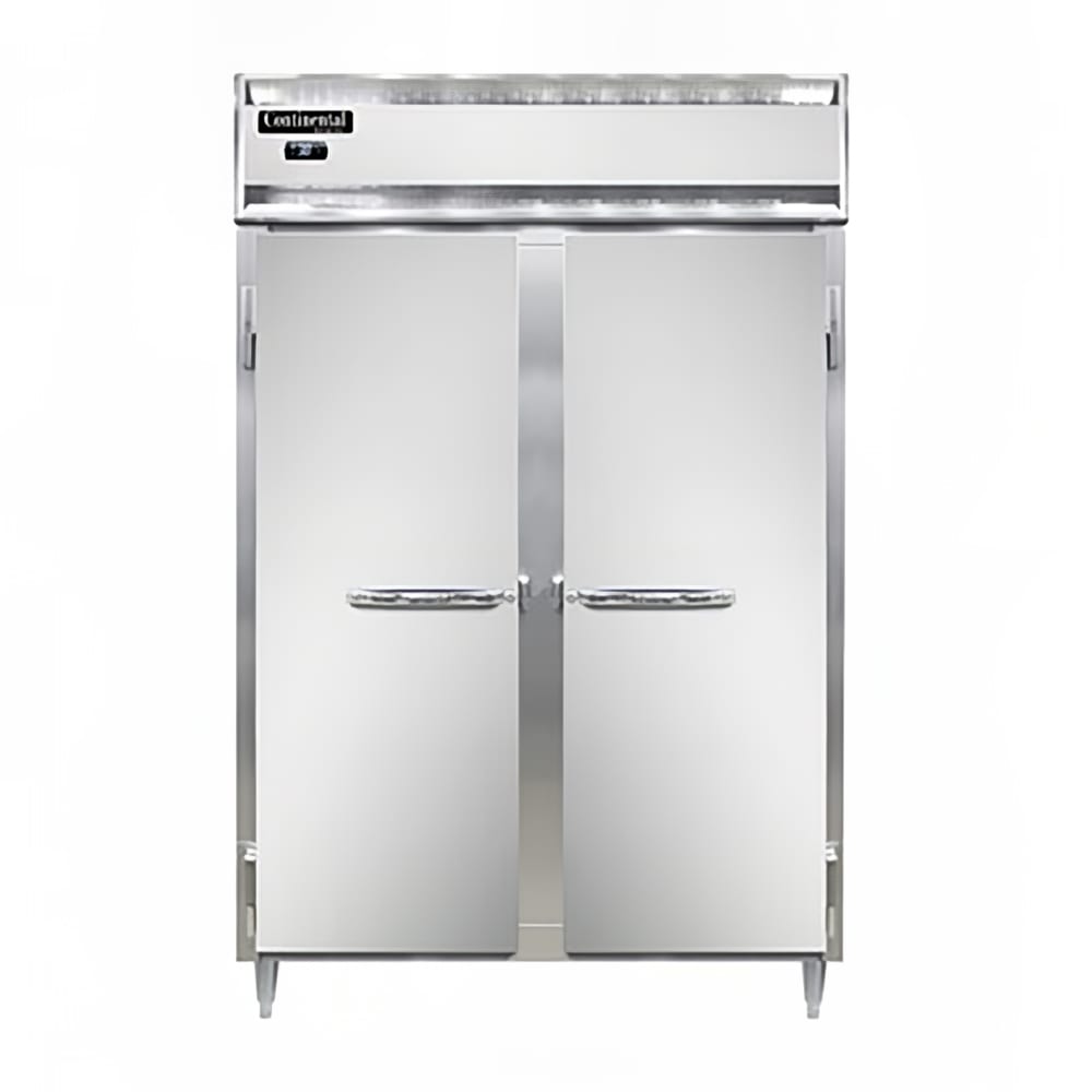 Continental D2RNSA 52" Two Section Reach In Refrigerator, (2) Left/Right Hinge Solid Doors, Top Compressor, 115v