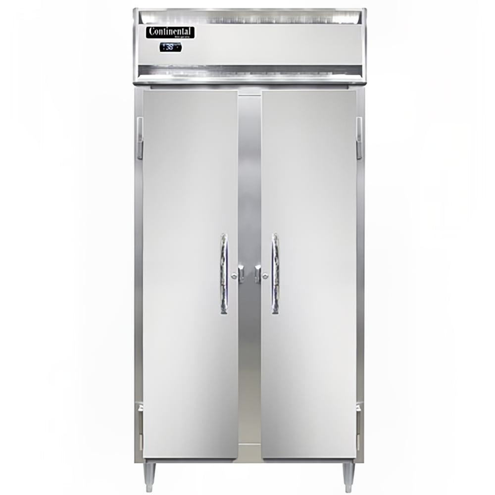 Continental D2RSENSA 36 1/4" Two Section Reach In Refrigerator, (2) Left/Right Hinge Solid Doors, Top Compressor, 115v