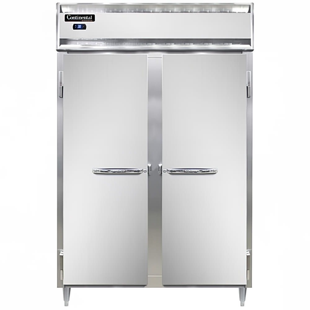Continental D2RSNSS 52" Two Section Reach In Refrigerator, (2) Left/Right Hinge Solid Doors, Top Compressor, 115v