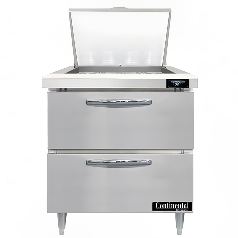 Continental D32N12M-D 32" Designer Line Sandwich/Salad Prep Table w/ Refrigerated Base, 115v