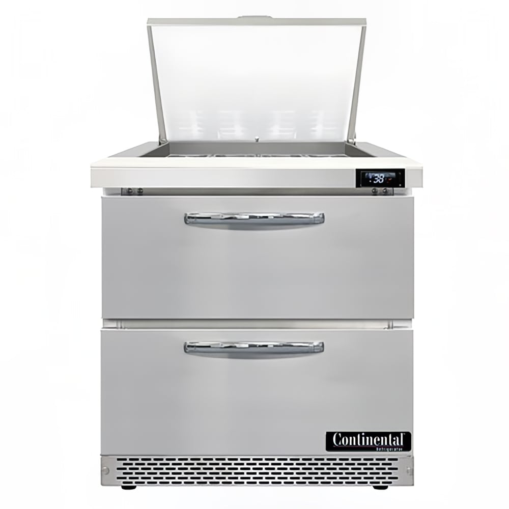 Continental D32N12M-FB-D 32" Designer Line Sandwich/Salad Prep Table w/ Refrigerated Base, 115v