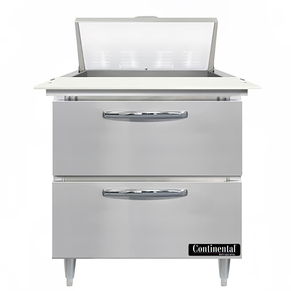 Continental D32N8C-D 32" Designer Line Sandwich/Salad Prep Table w/ Refrigerated Base, 115v