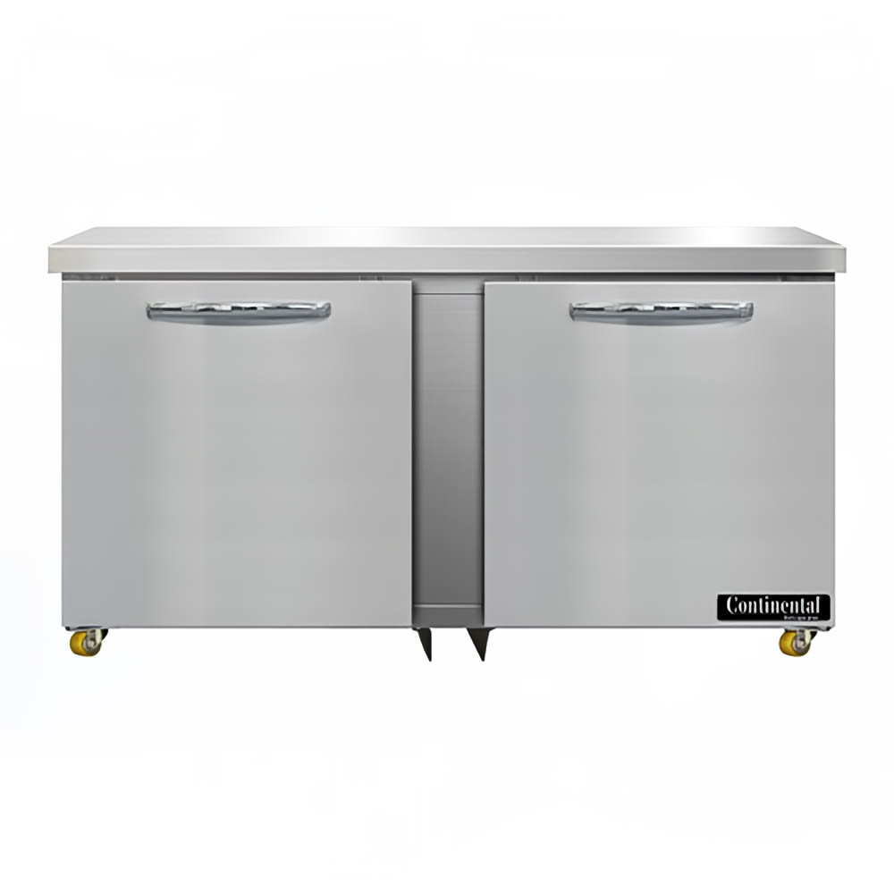 Continental D60N-U 60" W Undercounter Refrigerator w/ (2) Sections & (2) Doors, 115v