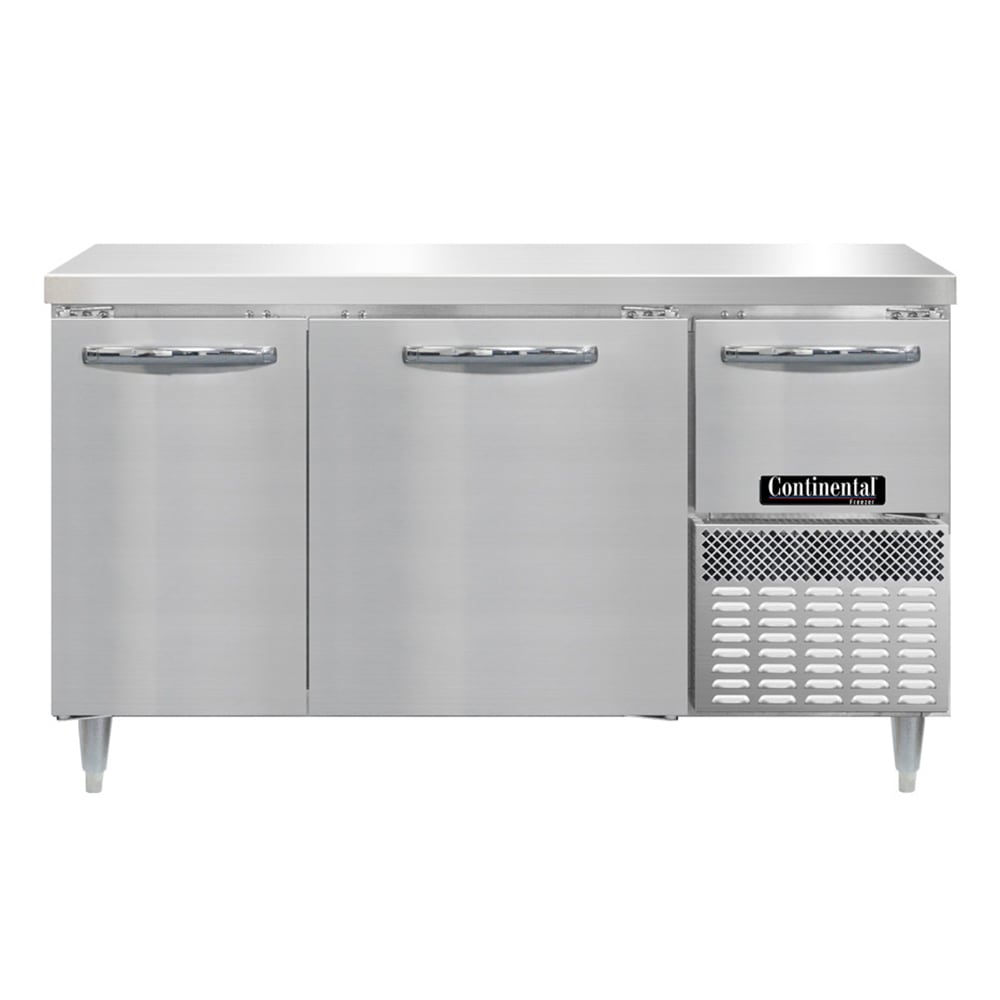Continental DFA60NSS 60" W Worktop Freezer w/ (2) Sections & (2) Doors, 115v