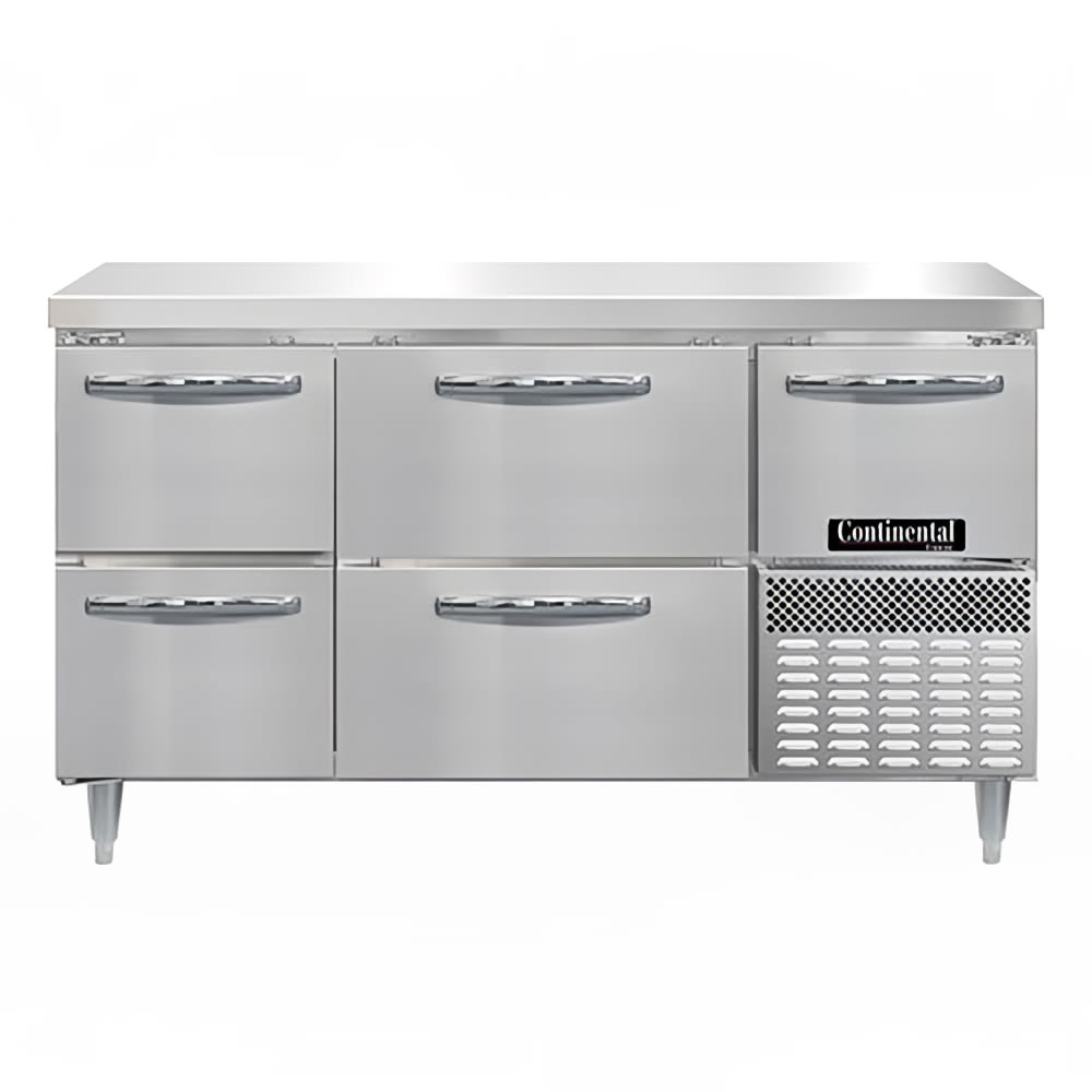 Continental DFA60NSS-D 60" W Worktop Freezer w/ (2) Sections, (1) Door, (2) Drawers, 115v