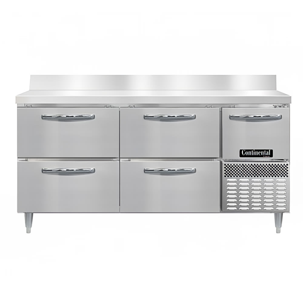Continental DFA68NSSBSD 68" W Worktop Freezer w/ (2) Sections, (1) Door, (2) Drawers, 115v