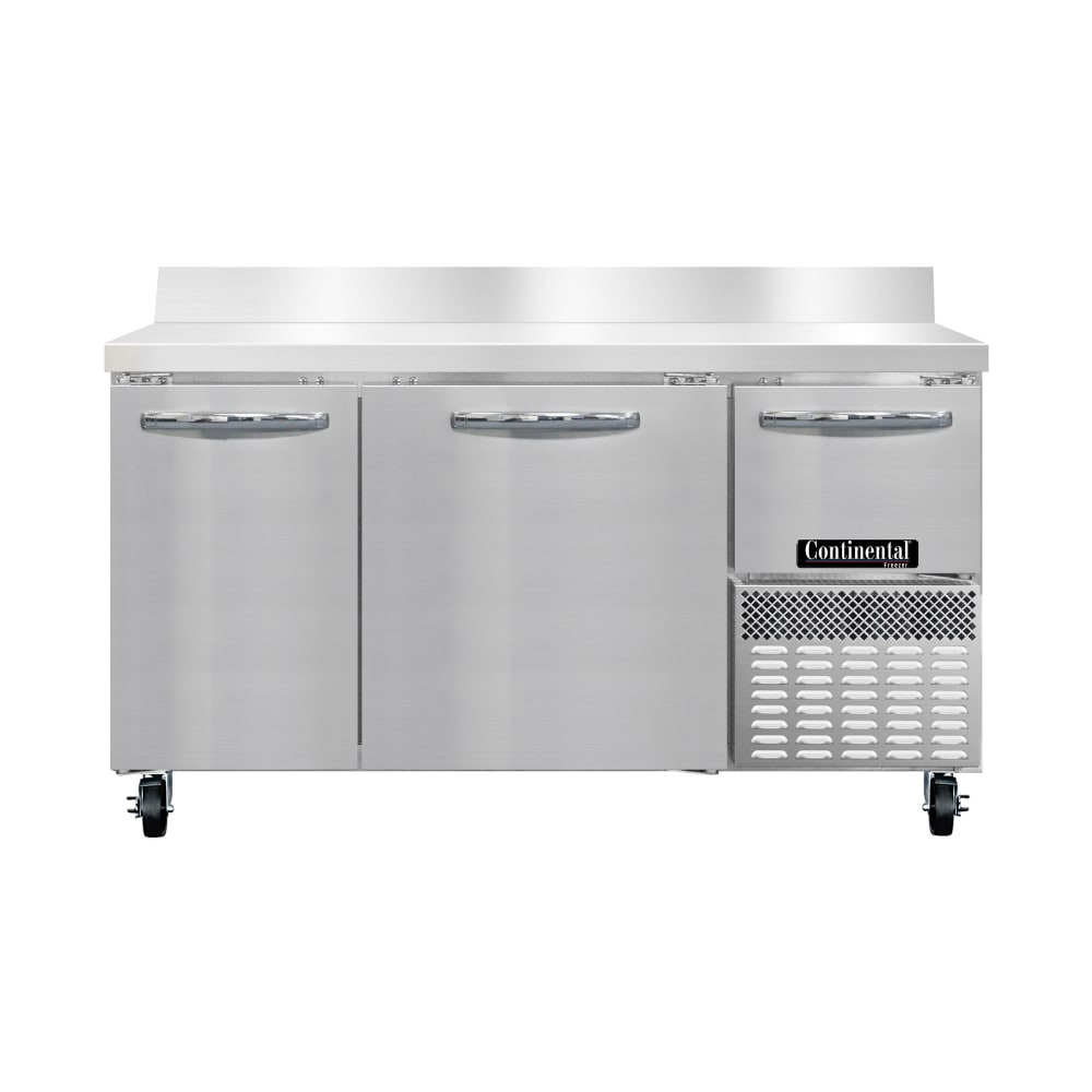 Continental FA60NBS 60" W Worktop Freezer w/ (3) Sections & (3) Doors, 115v