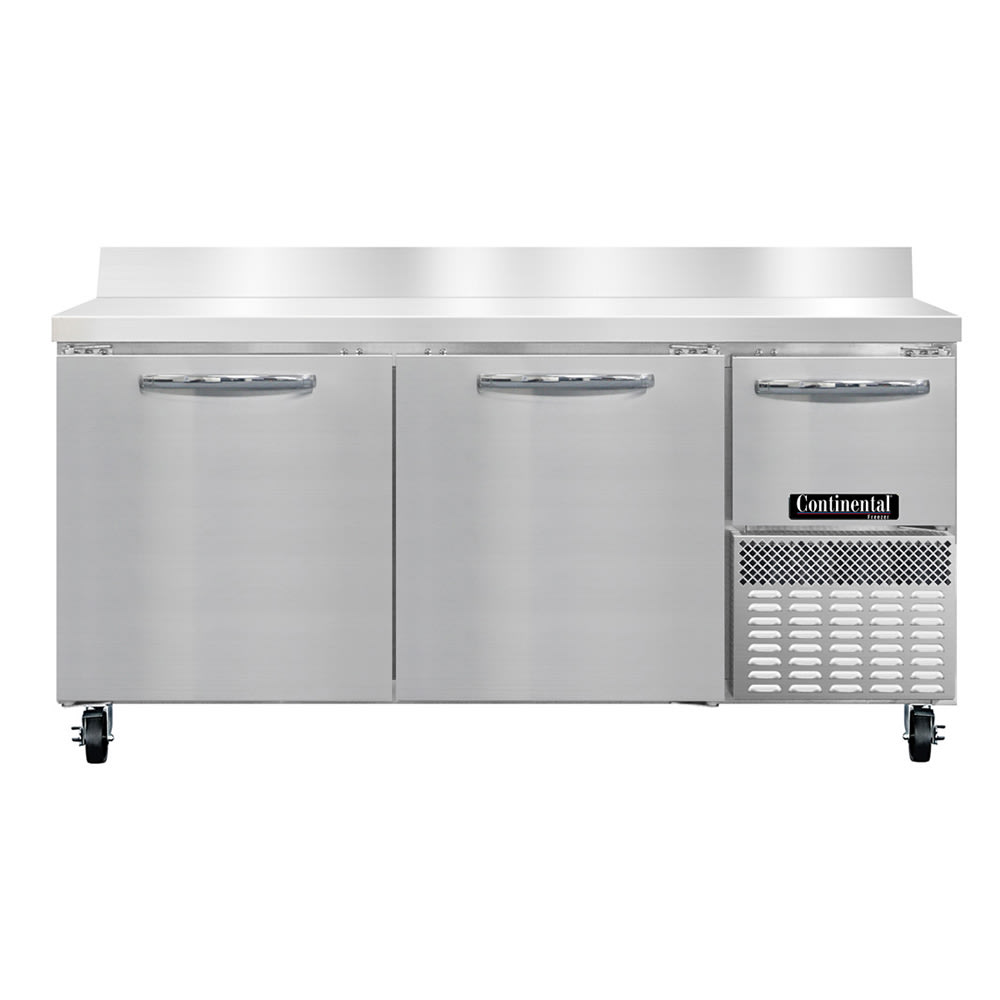 Continental FA68NBS 68" W Worktop Freezer w/ (3) Sections & (3) Doors, 115v