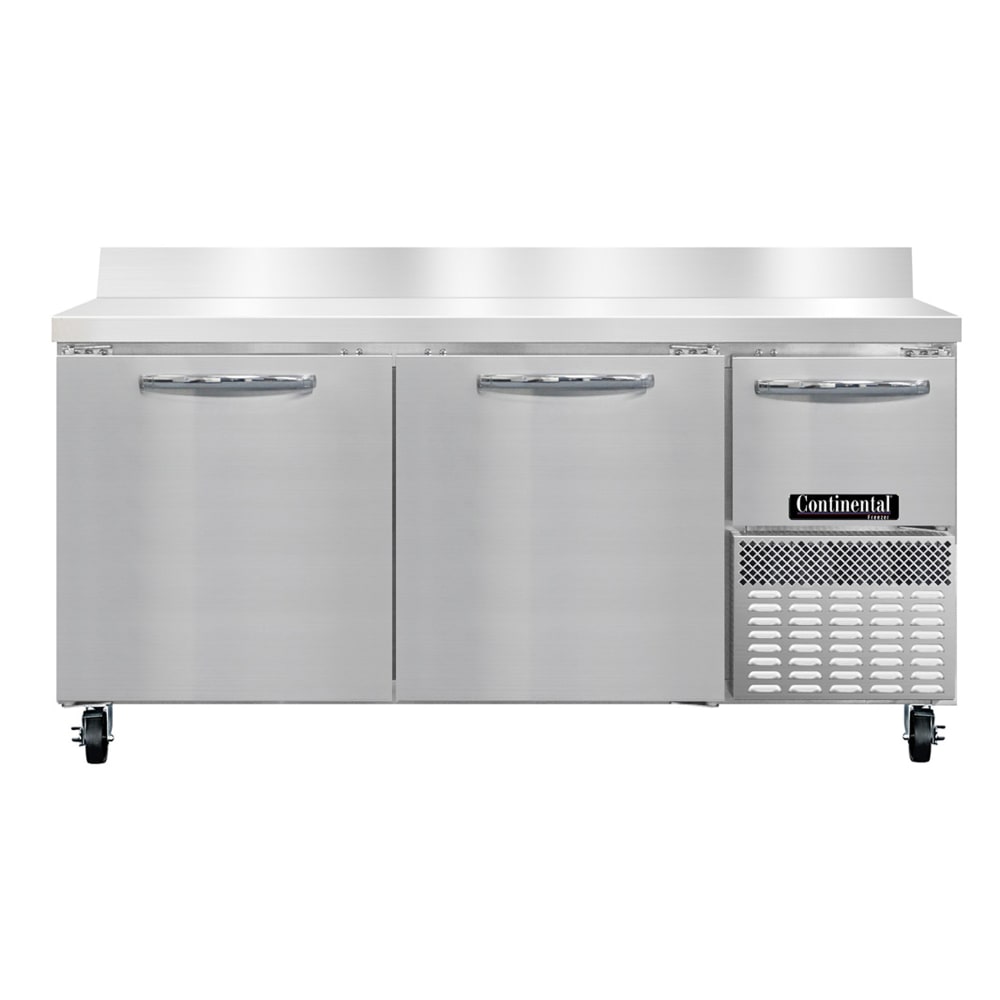 Continental FA68SNBS 68"W Worktop Freezer w/ (3) Sections & (3) Doors, 115v