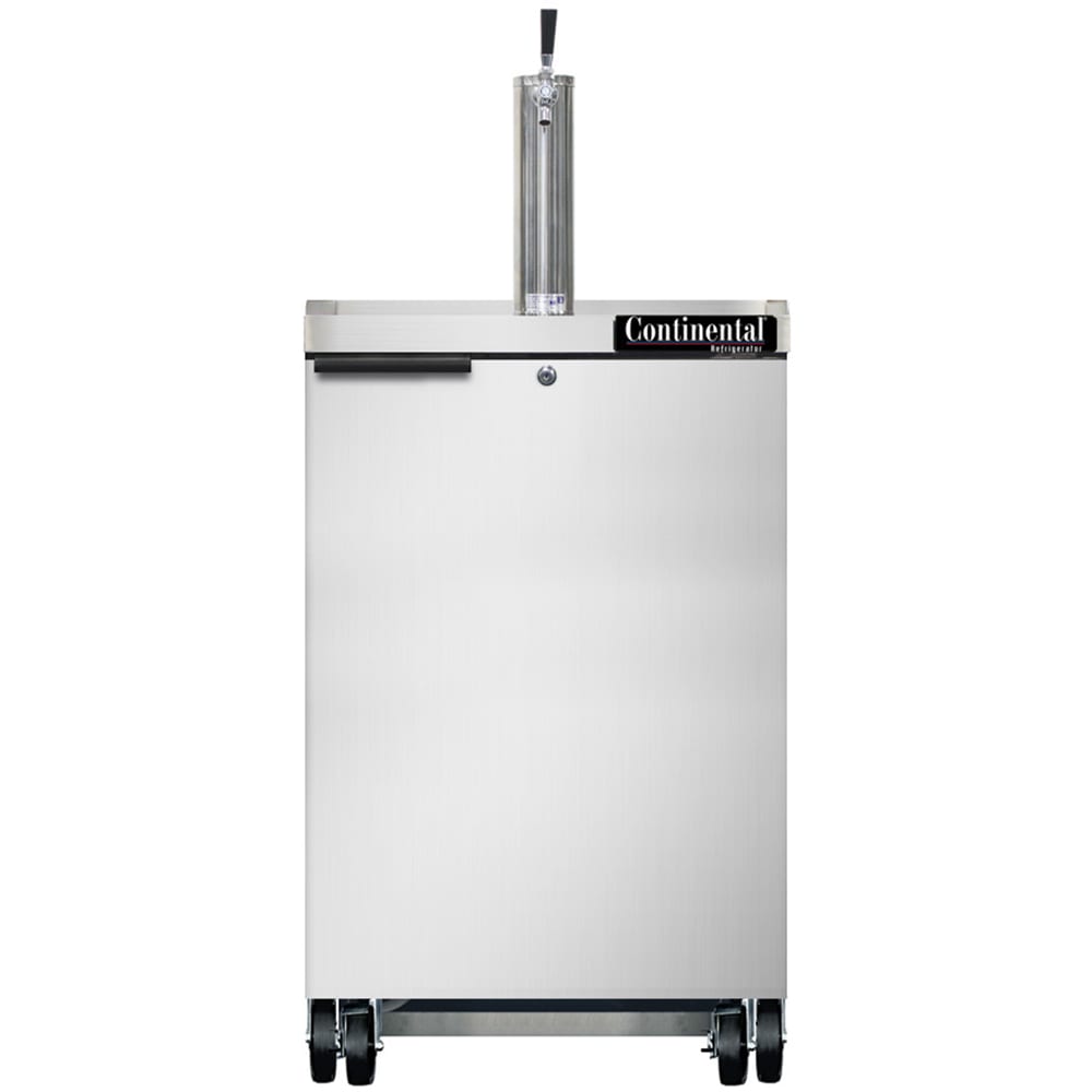 Continental KC24NSS 24" Kegerator Beer Dispenser w/ (1) Keg Capacity - (1) Column, Stainless, 115v