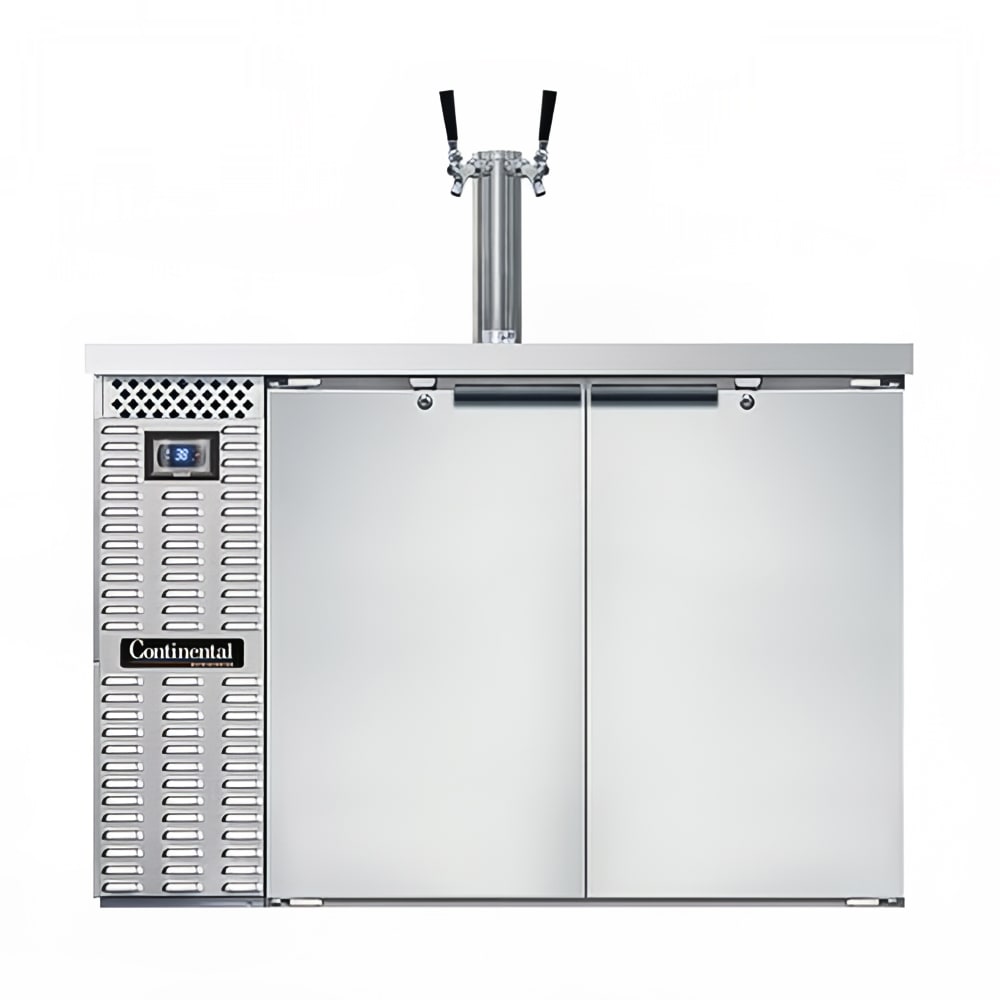 Continental KC50NSS 50" Kegerator Beer Dispenser w/ (2) Keg Capacity - (1) Column, Stainless, 115v