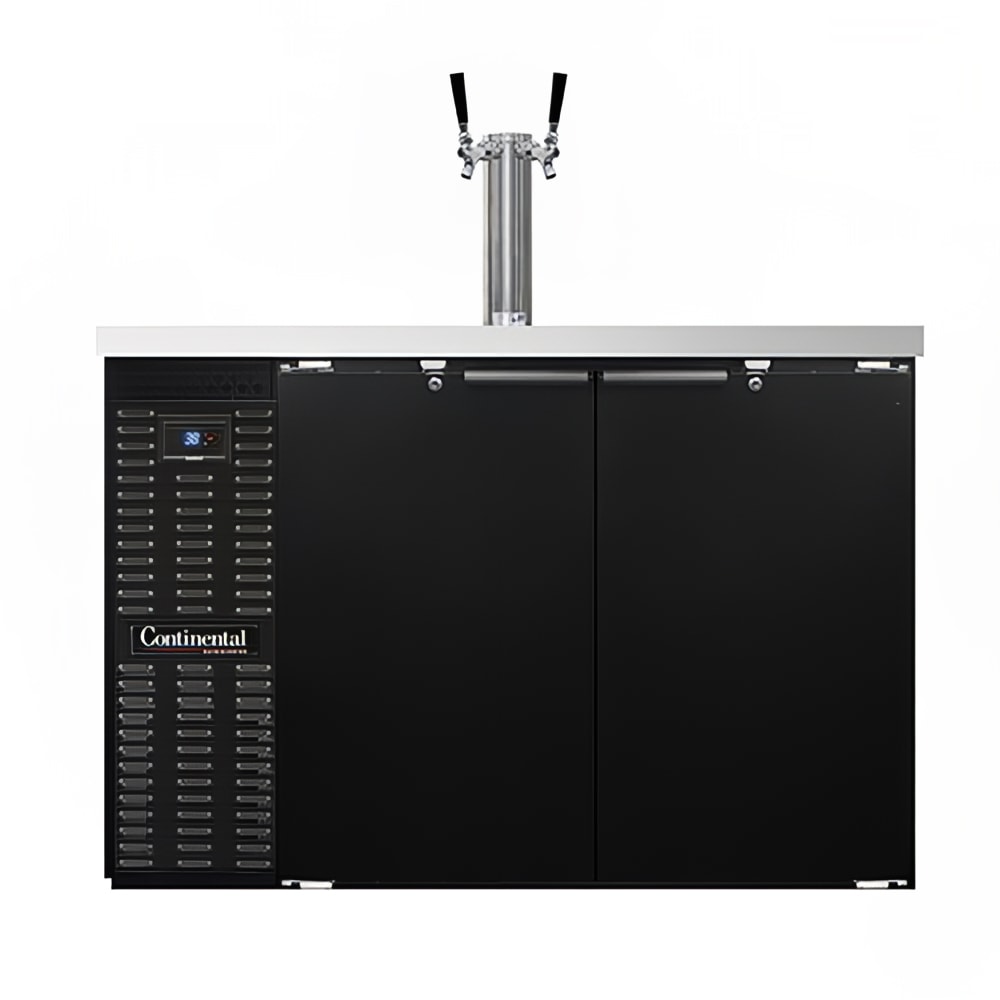 Continental KC50SN 50" Kegerator Beer Dispenser w/ (2) Keg Capacity - (1) Column, Black, 115v