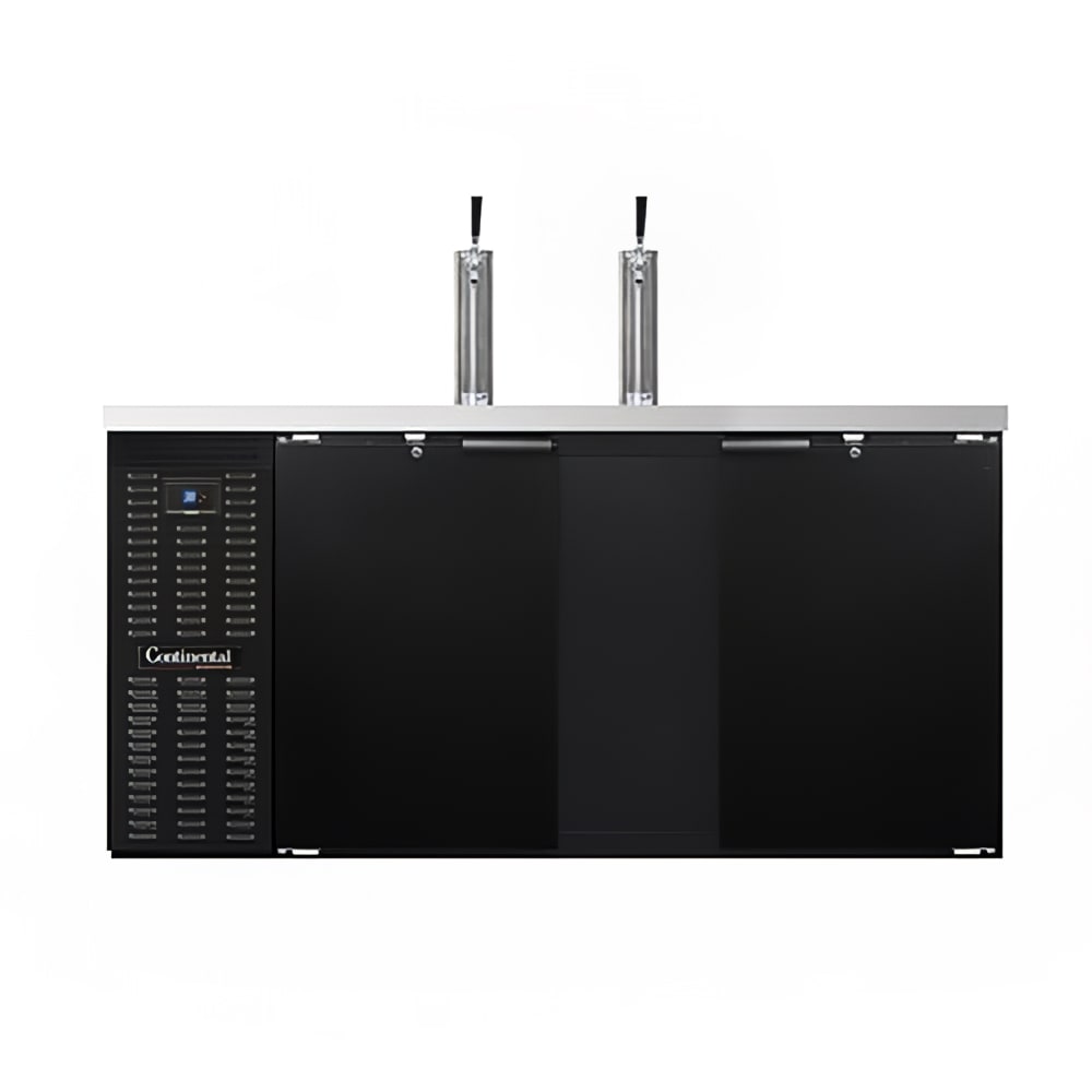 Continental KC69SN 69" Kegerator Beer Dispenser w/ (3) Keg Capacity - (2) Column, Black, 115v