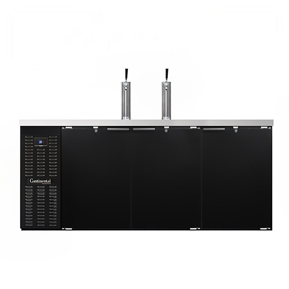 Continental KC79SN 79" Kegerator Beer Dispenser w/ (3) Keg Capacity - (2) Column, Black, 115v