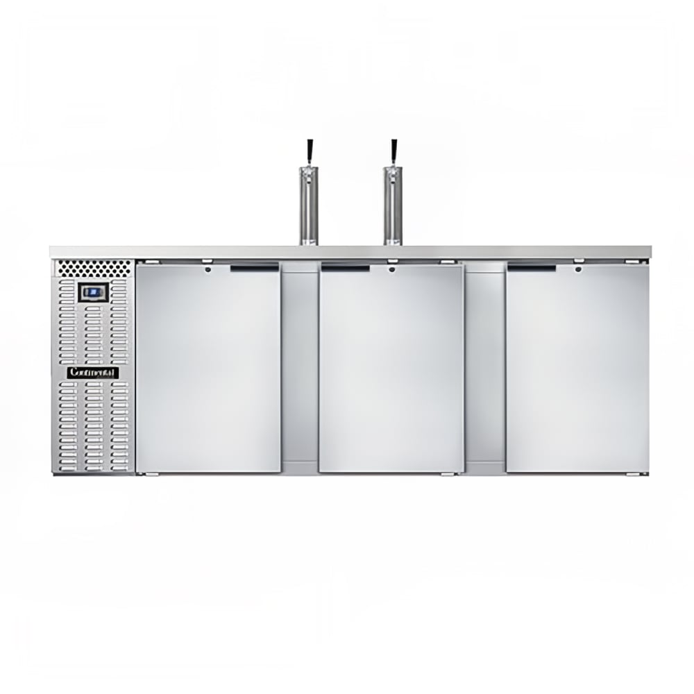 Continental KC90SNSS 90" Kegerator Beer Dispenser w/ (4) Keg Capacity - (2) Column, Stainless, 115v
