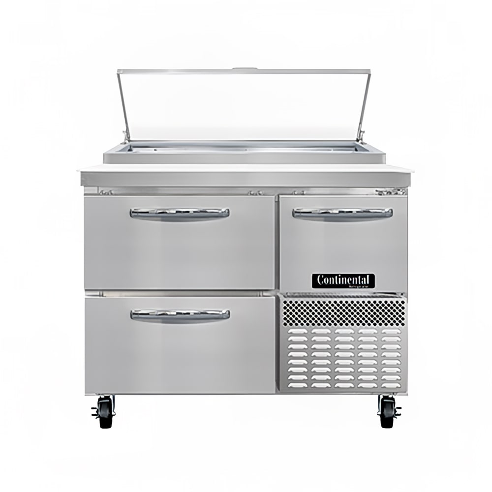 Continental PA43N-D 43" Pizza Prep Table w/ Refrigerated Base, 115v