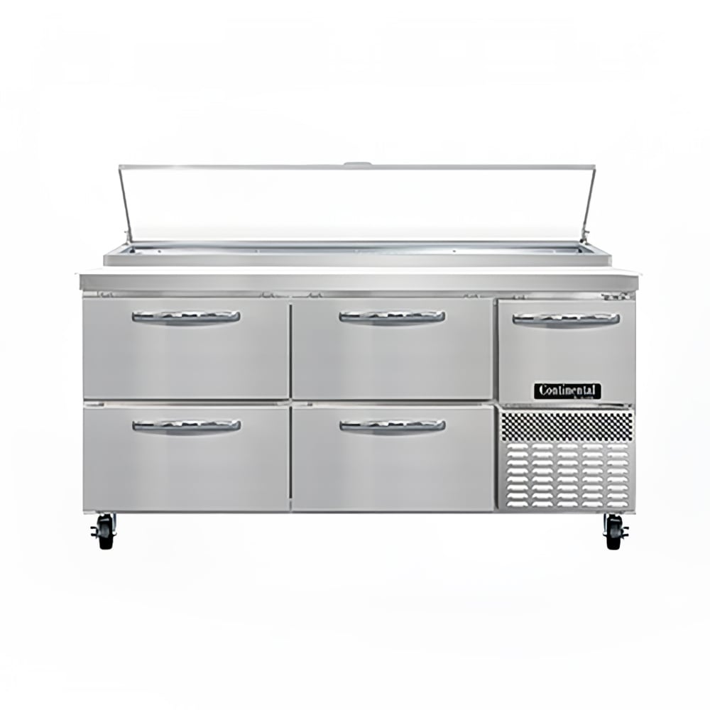 Continental PA68N-D 68" Pizza Prep Table w/ Refrigerated Base, 115v