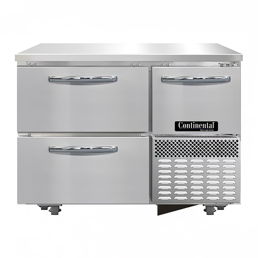 Continental RA43N-U-D 43" W Undercounter Refrigerator w/ (2) Sections, (1) Door, (2) Drawers, 115v