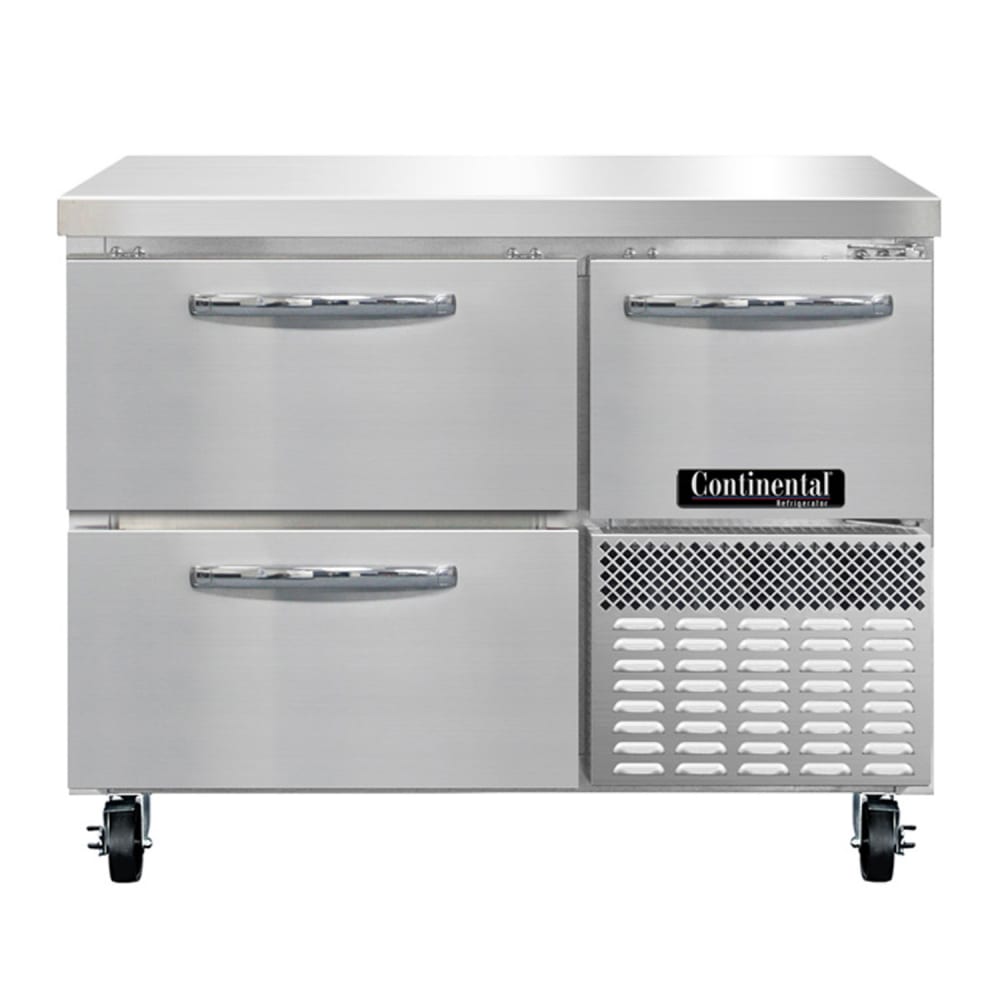 Continental RA43SN-D 43"W Worktop Refrigerator w/ (2) Sections, (1) Door, (2) Drawers, 115v