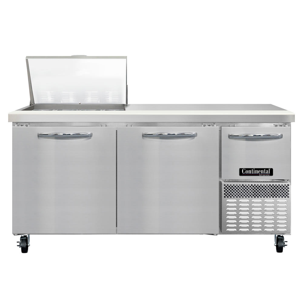 Continental RA68N12M 68" Sandwich/Salad Prep Table w/ Refrigerated Base, 115v