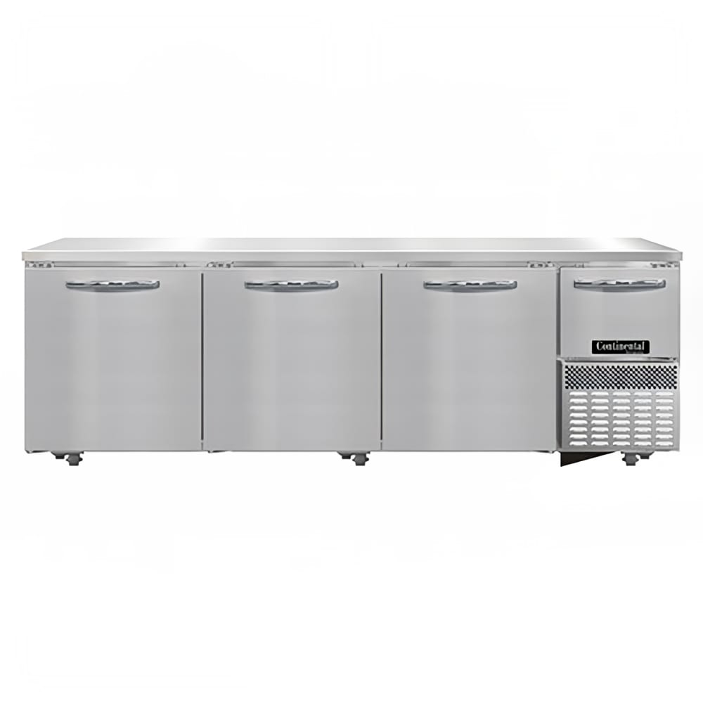 Continental RA93N-U 93" W Undercounter Refrigerator w/ (4) Sections & (4) Doors, 115v