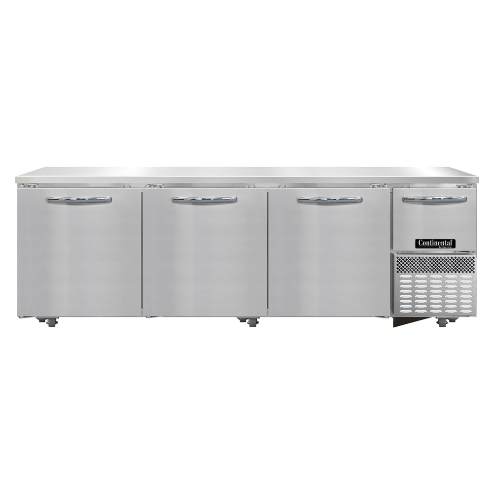Continental RA93SN-U 93"W Undercounter Refrigerator w/ (4) Sections & (4) Doors, 115v
