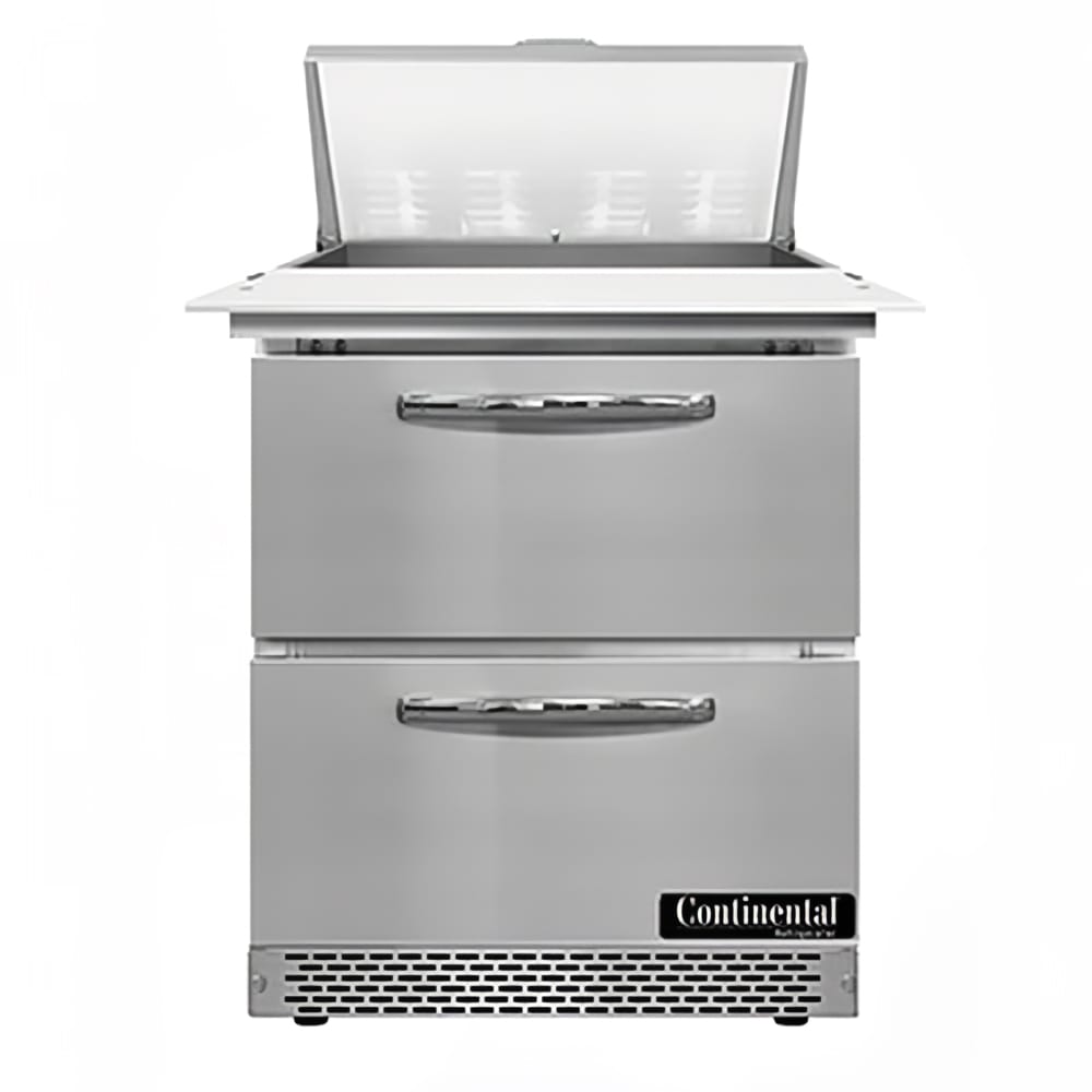 Continental SW27N8C-FB-D 27" Sandwich/Salad Prep Table w/ Refrigerated Base, 115v