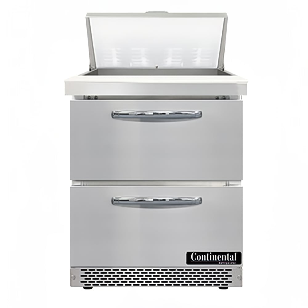 Continental SW27N8-FB-D 27" Sandwich/Salad Prep Table w/ Refrigerated Base, 115v
