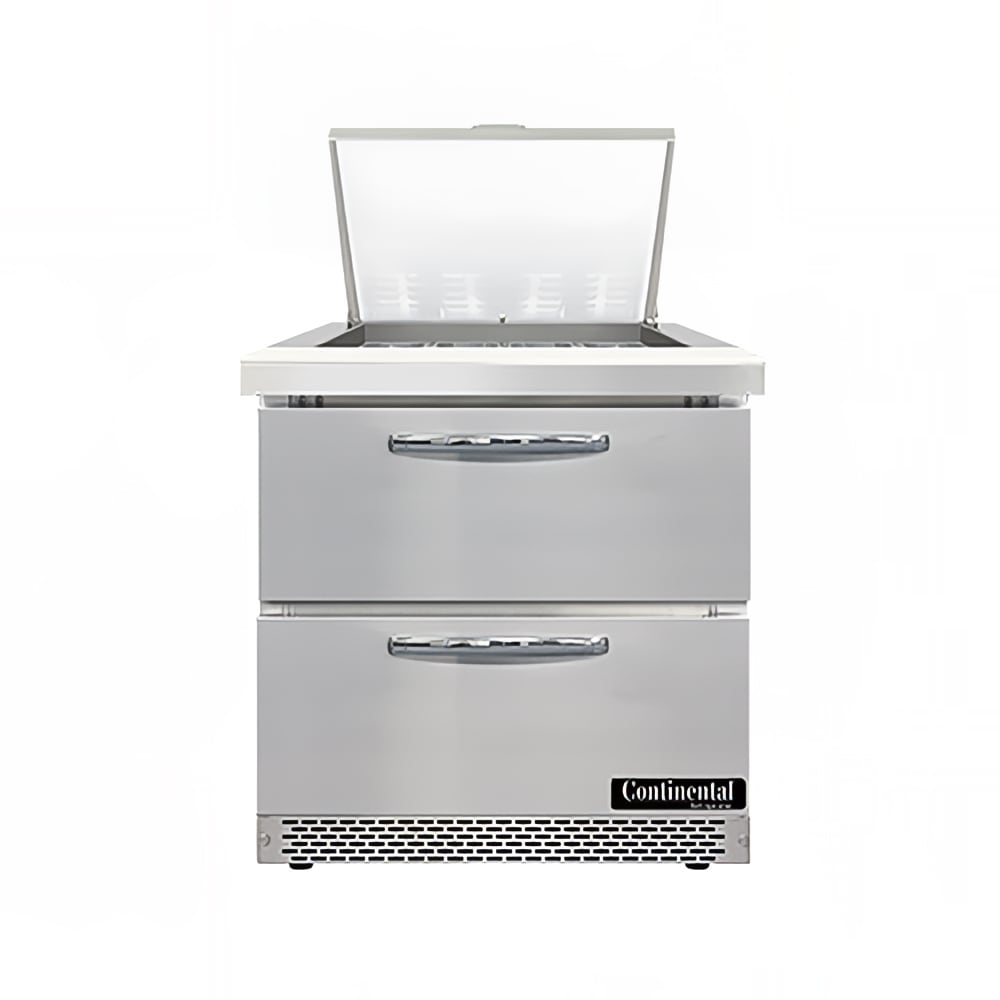Continental SW32N12M-FB-D 32" Sandwich/Salad Prep Table w/ Refrigerated Base, 115v