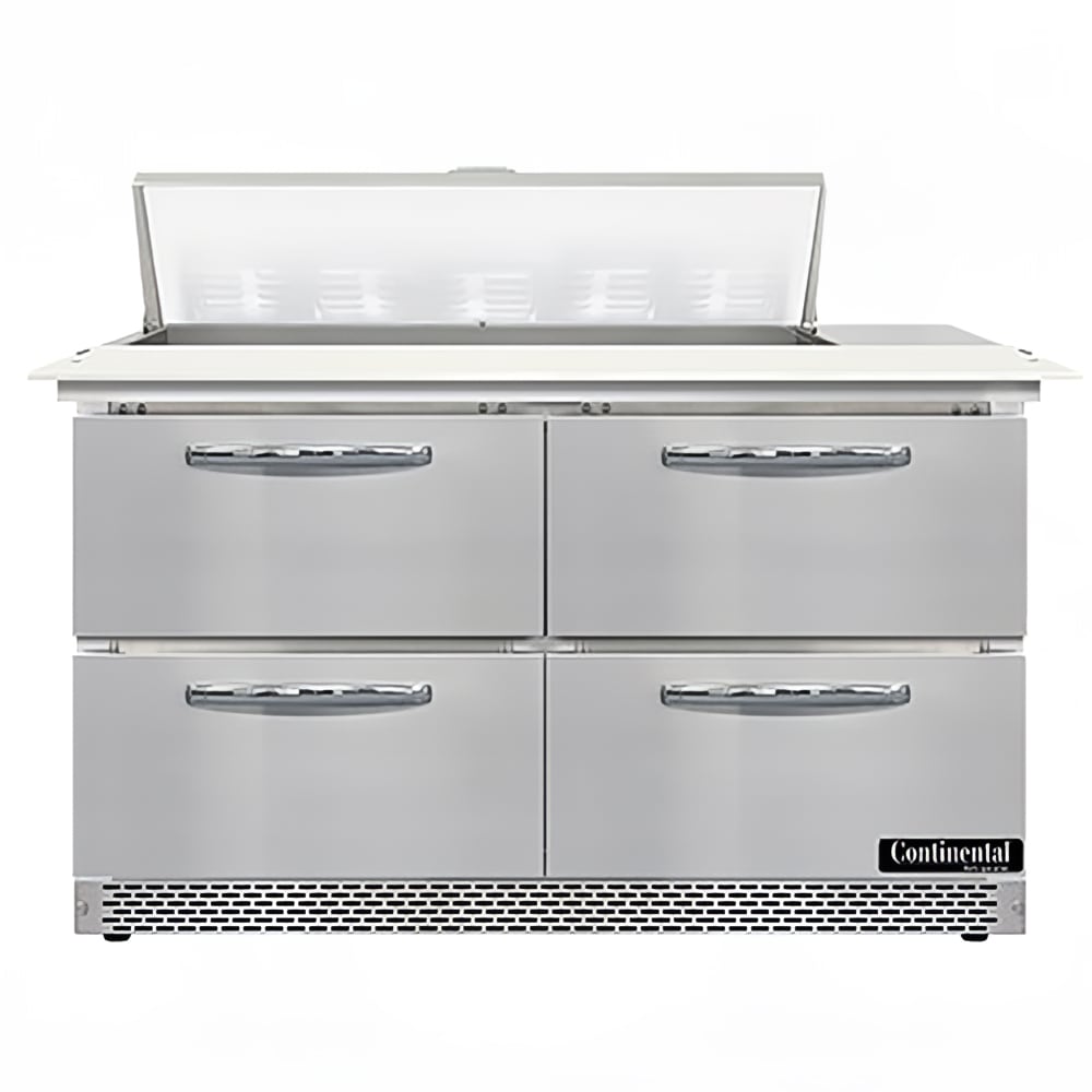 Continental SW48N10C-FB-D 48" Sandwich/Salad Prep Table w/ Refrigerated Base, 115v