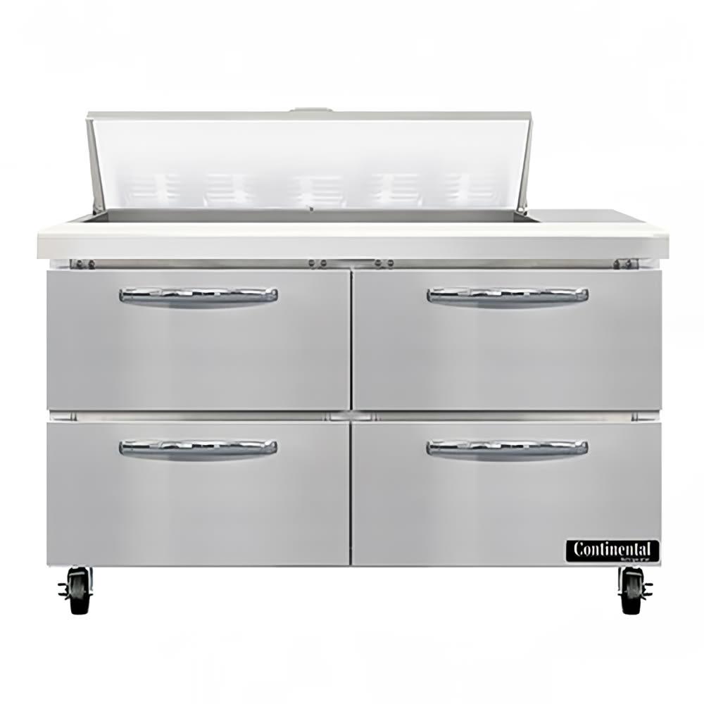 Continental SW48N10-D 48" Sandwich/Salad Prep Table w/ Refrigerated Base, 115v