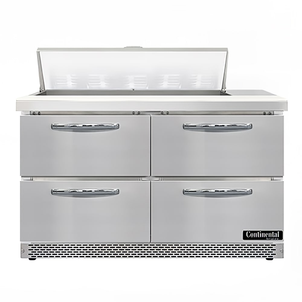 Continental SW48N10-FB-D 48" Sandwich/Salad Prep Table w/ Refrigerated Base, 115v