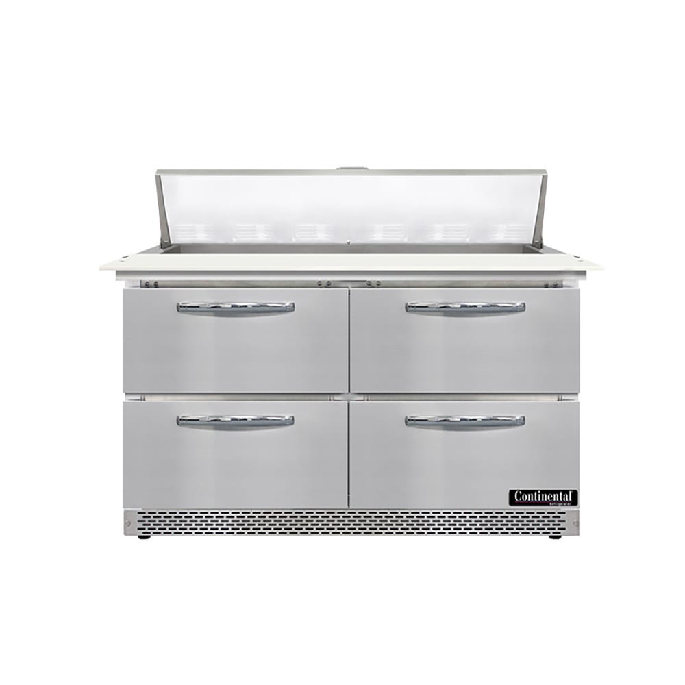 Continental SW48N12C-FB-D 48" Sandwich/Salad Prep Table w/ Refrigerated Base, 115v