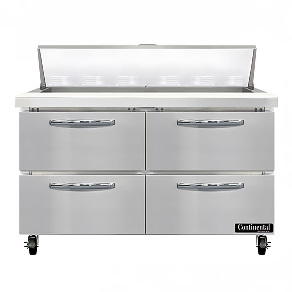 Continental SW48N12-D 48" Sandwich/Salad Prep Table w/ Refrigerated Base, 115v