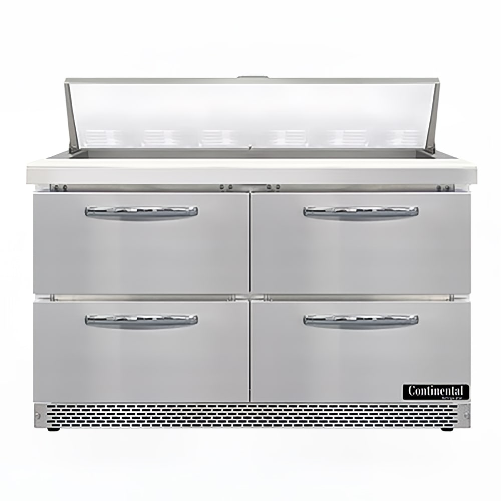 Continental SW48N12-FB-D 48" Sandwich/Salad Prep Table w/ Refrigerated Base, 115v