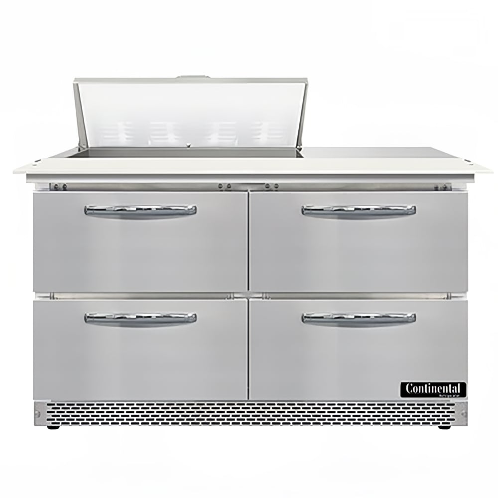 Continental SW48N8C-FB-D 48" Sandwich/Salad Prep Table w/ Refrigerated Base, 115v