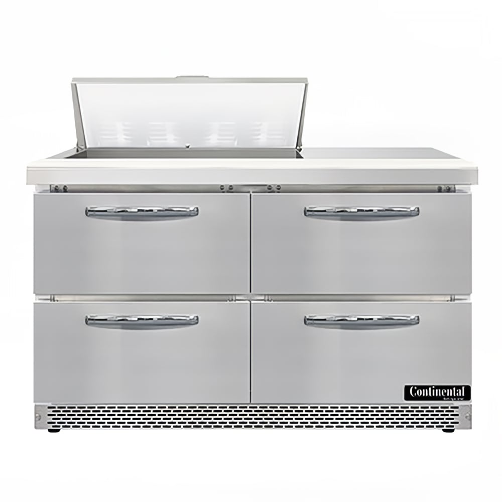 Continental SW48N8-FB-D 48" Sandwich/Salad Prep Table w/ Refrigerated Base, 115v