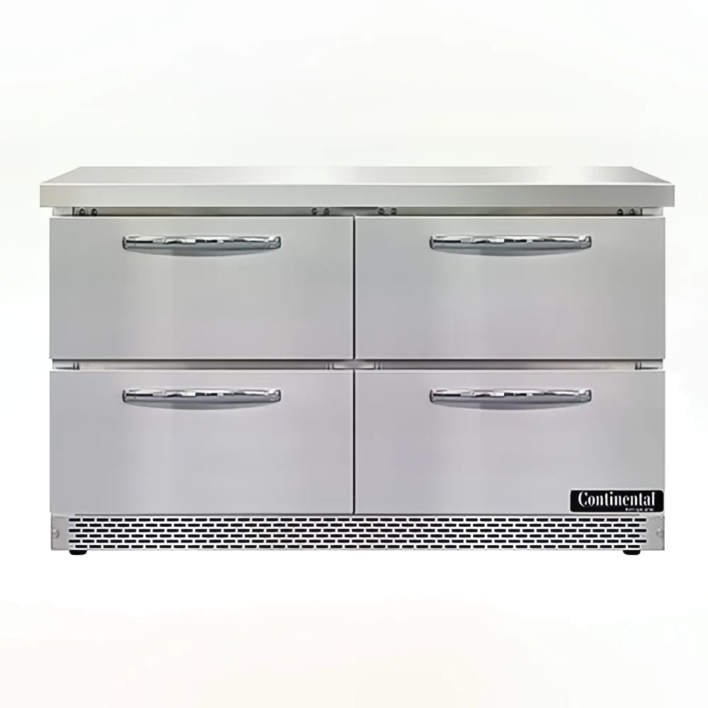 Continental SW48N-FB-D 48" Worktop Refrigerator w/ (2) Sections, 115v