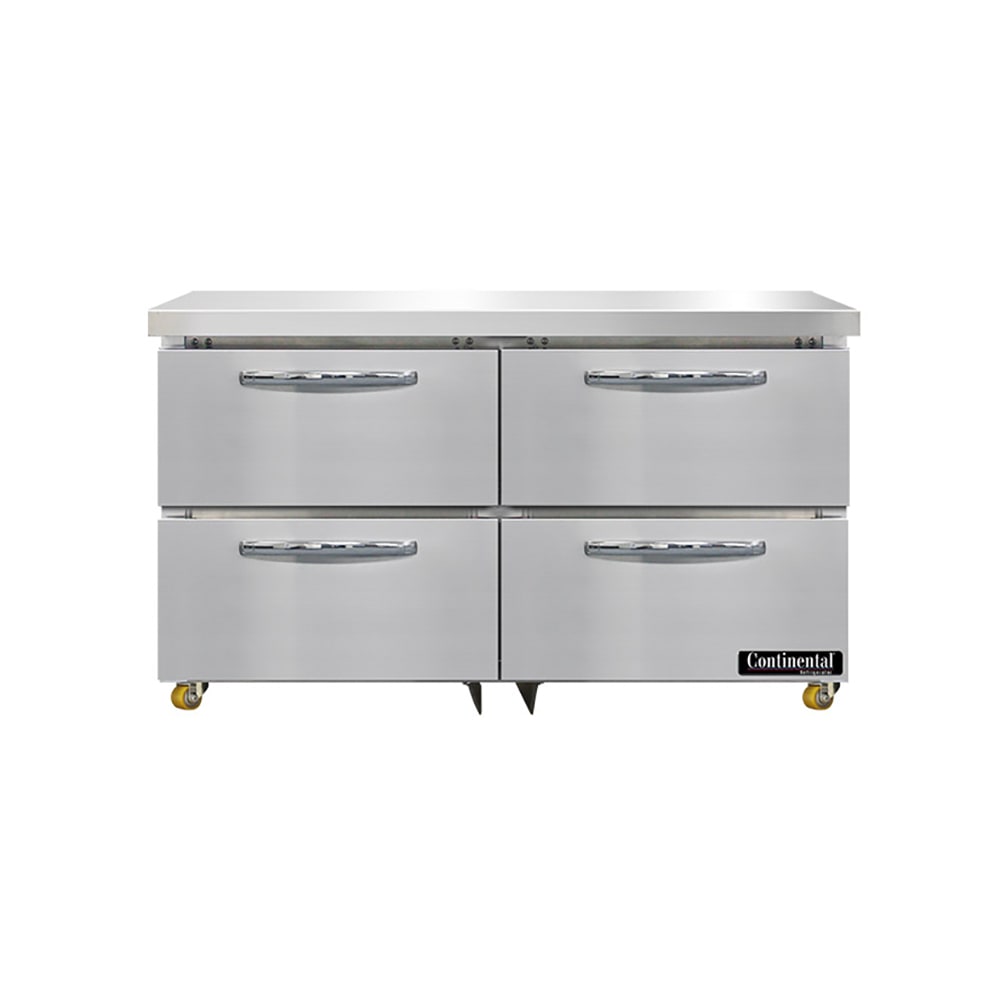 Continental SW48N-U-D 48" W Undercounter Refrigerator w/ (2) Sections & (4) Drawers, 115v