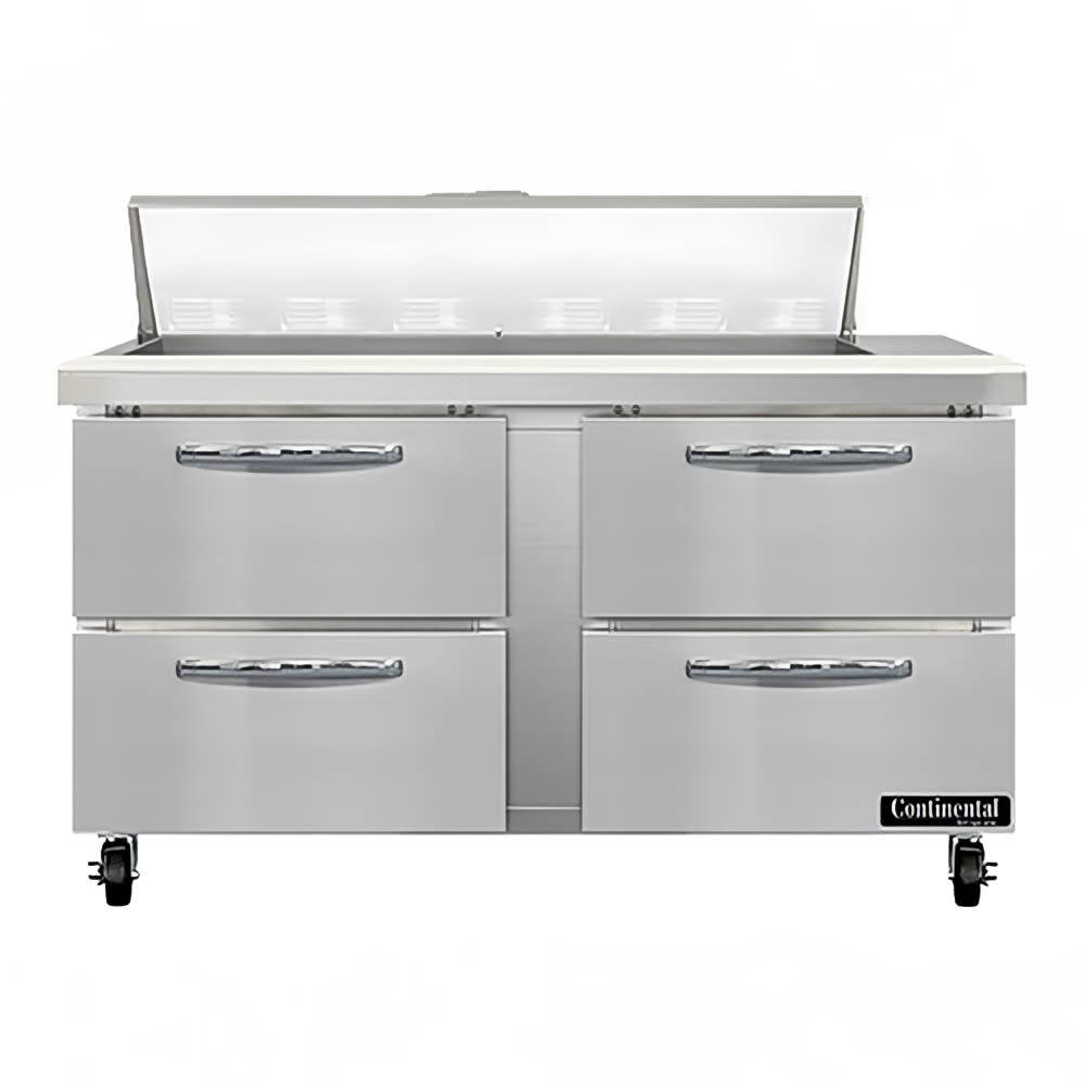 Continental SW60N12-D 60" Sandwich/Salad Prep Table w/ Refrigerated Base, 115v