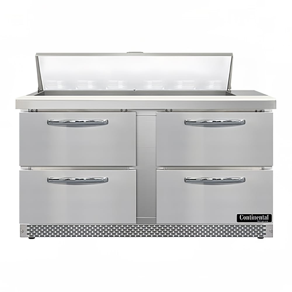 Continental SW60N12-FB-D 60" Sandwich/Salad Prep Table w/ Refrigerated Base, 115v